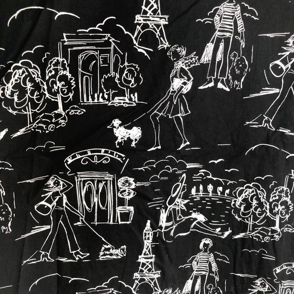 Vintage Paris Print Midi High Waisted Skirt Small - Picture 4 of 5